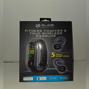 SLIDE Innovations Fitness Tracker True Wireless Earbuds SCMB652 NEW